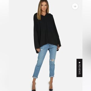 Michael Lauren DASH OVERSIZED HOODIE BLACK NWOT XS/S